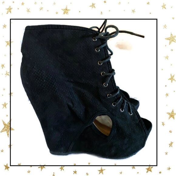 Wild Diva Black Pkayform Gladiator Ankle Booties 7 - Picture 2 of 7